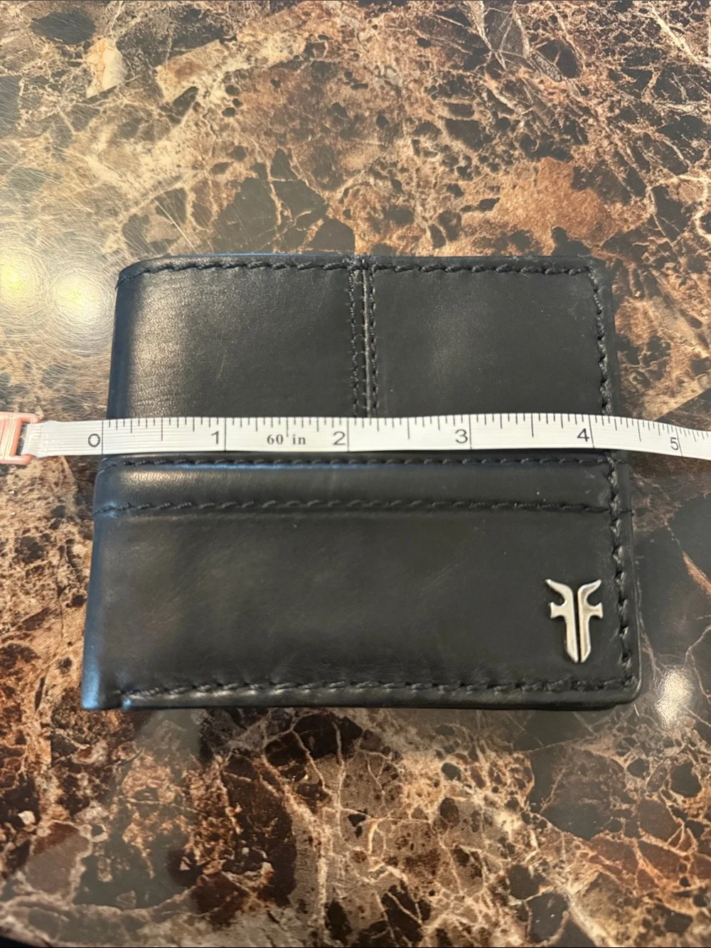 Frye Nash Leather Double Billfold Wallet Black New